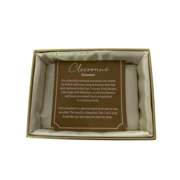 Pier 1 Imports Cloisonné Gold Tone Decorative Cross Ornament With Ribbon Hanger - Picture 4 of 8